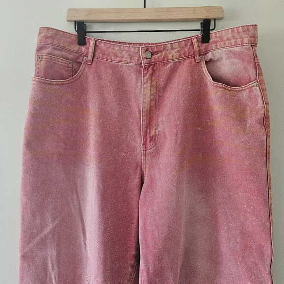 Hanifa Dusty Cedar Aster Acid Distressed Jeans ALTERED - Picture 5 of 13